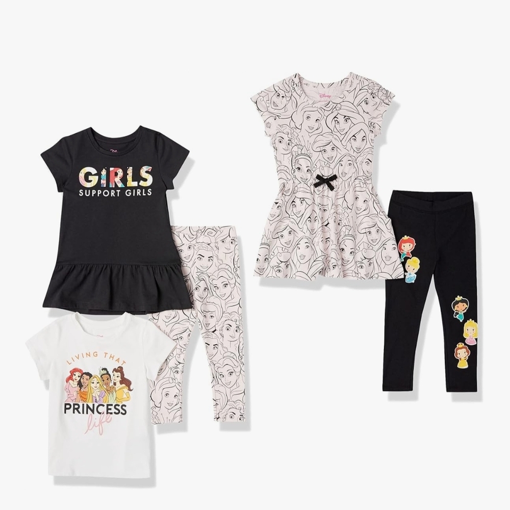 Amazon Essentials Kids Matching Set - Black, White, Pink